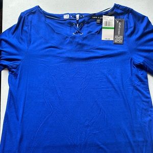 Blue short sleeve blouse